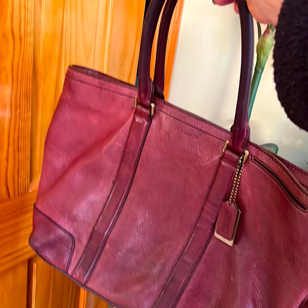 Gorgeous and rare burgundy, leather coach handbag